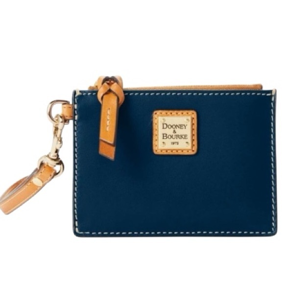 Dooney & Bourke Wexford Leather Zip Top Card Case Wristlet - Picture 1 of 7